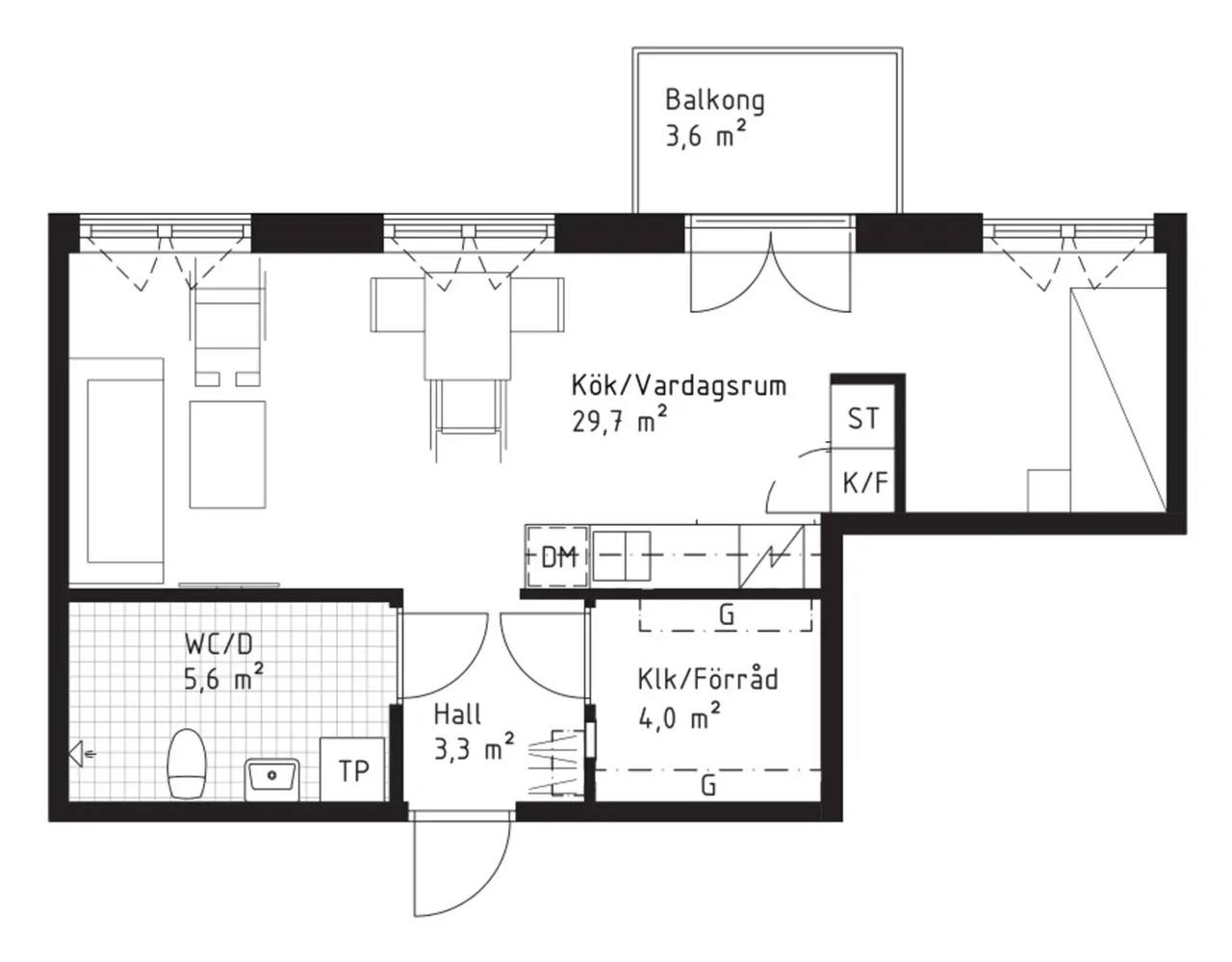 Planritning för Väsjö Torg 3