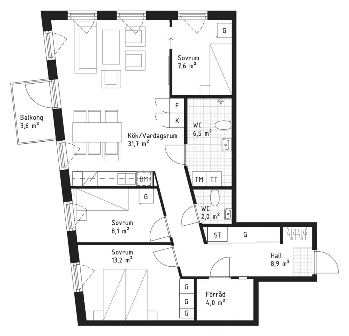 Planritning för Väsjö Torg 5