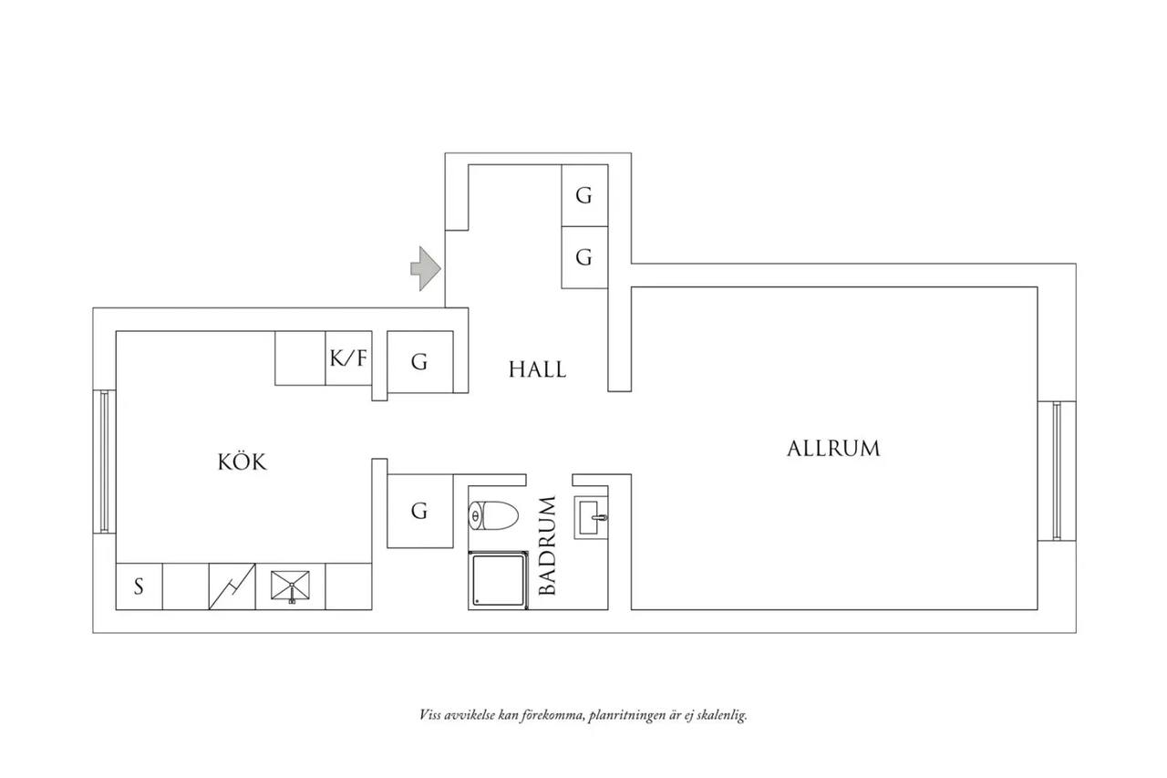 Floor plan for Helmutsrogatan 5A
