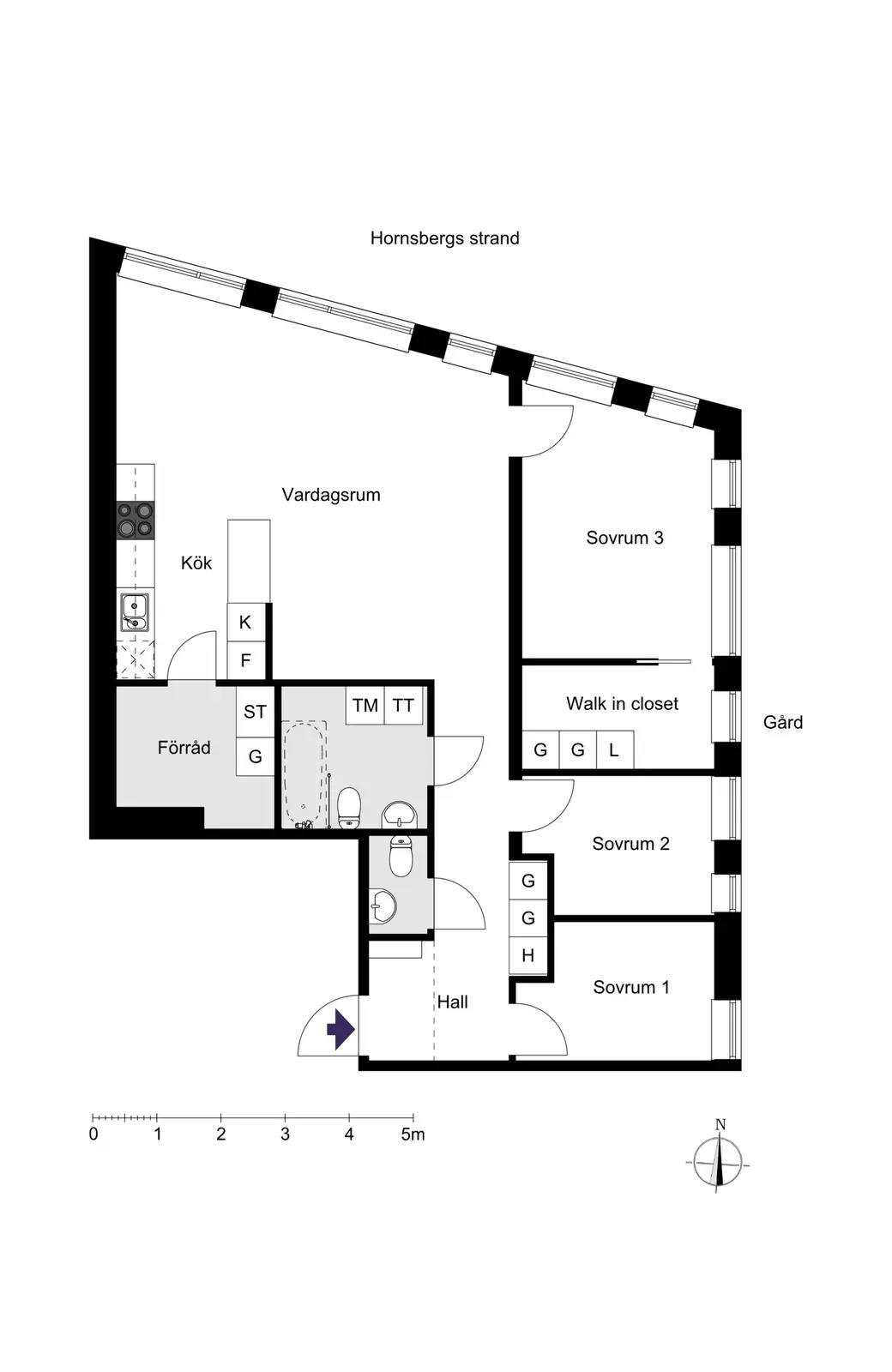 Floor plan for Hornsbergs Strand 21