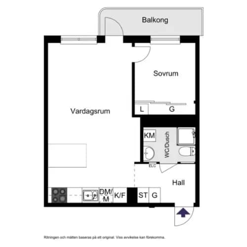 Floor plan for Årstaskogs Väg 9C, 6 tr