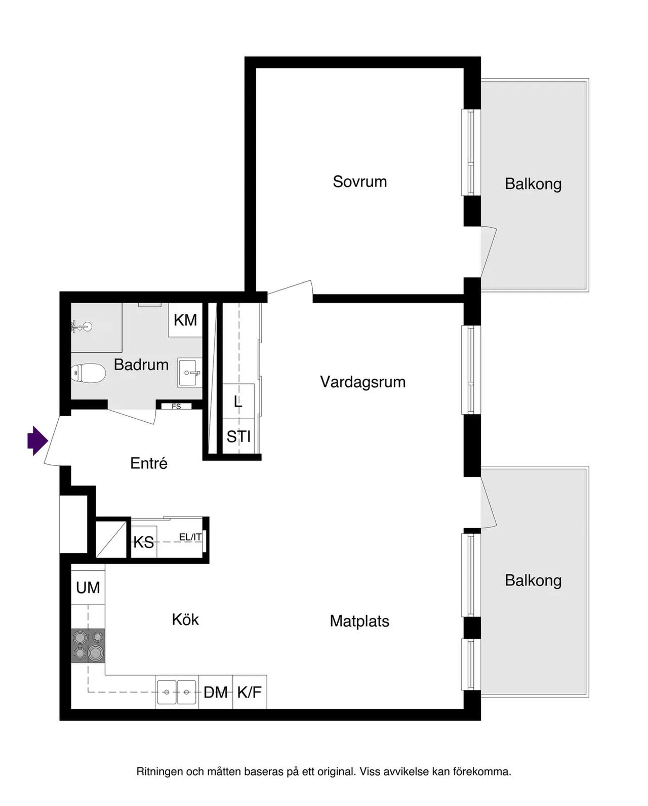 Planritning för Fyrisvallsgatan 18B