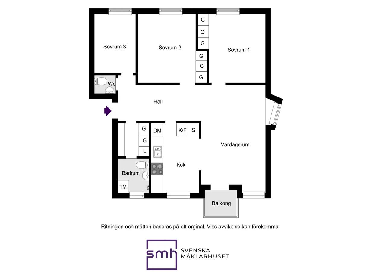 Floor plan for Ibsengatan 52