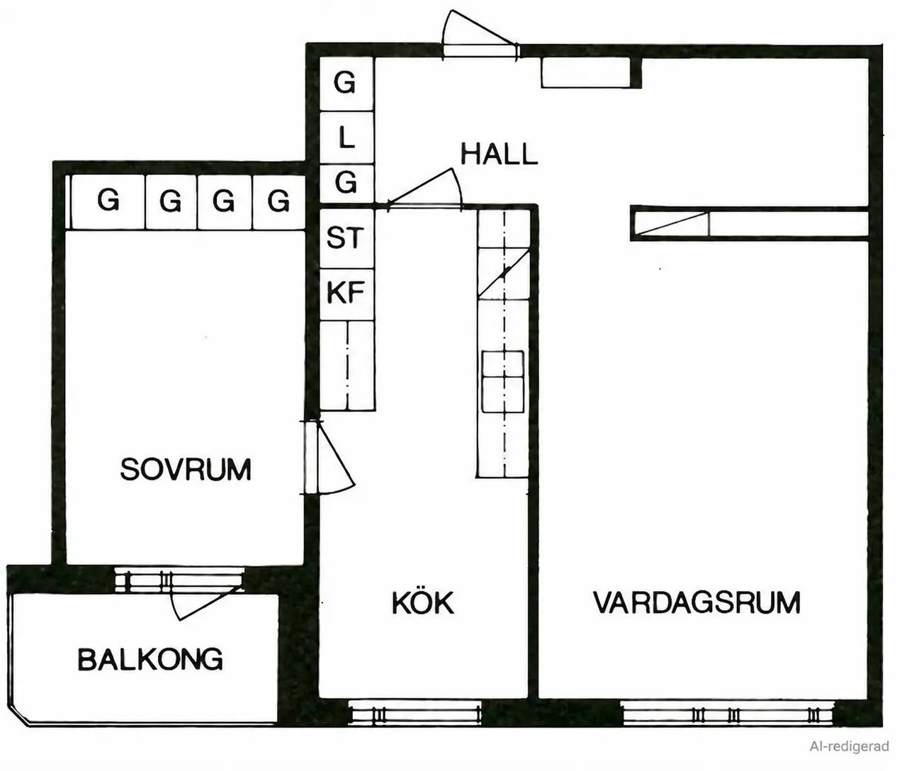 Planritning för Stampgatan 54C