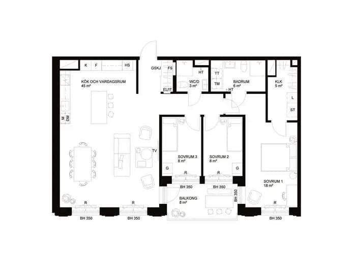 Planritning för Nordenflychtsvägen 68