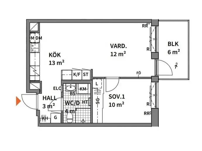 Planritning för Kvarnholmsvägen 104A