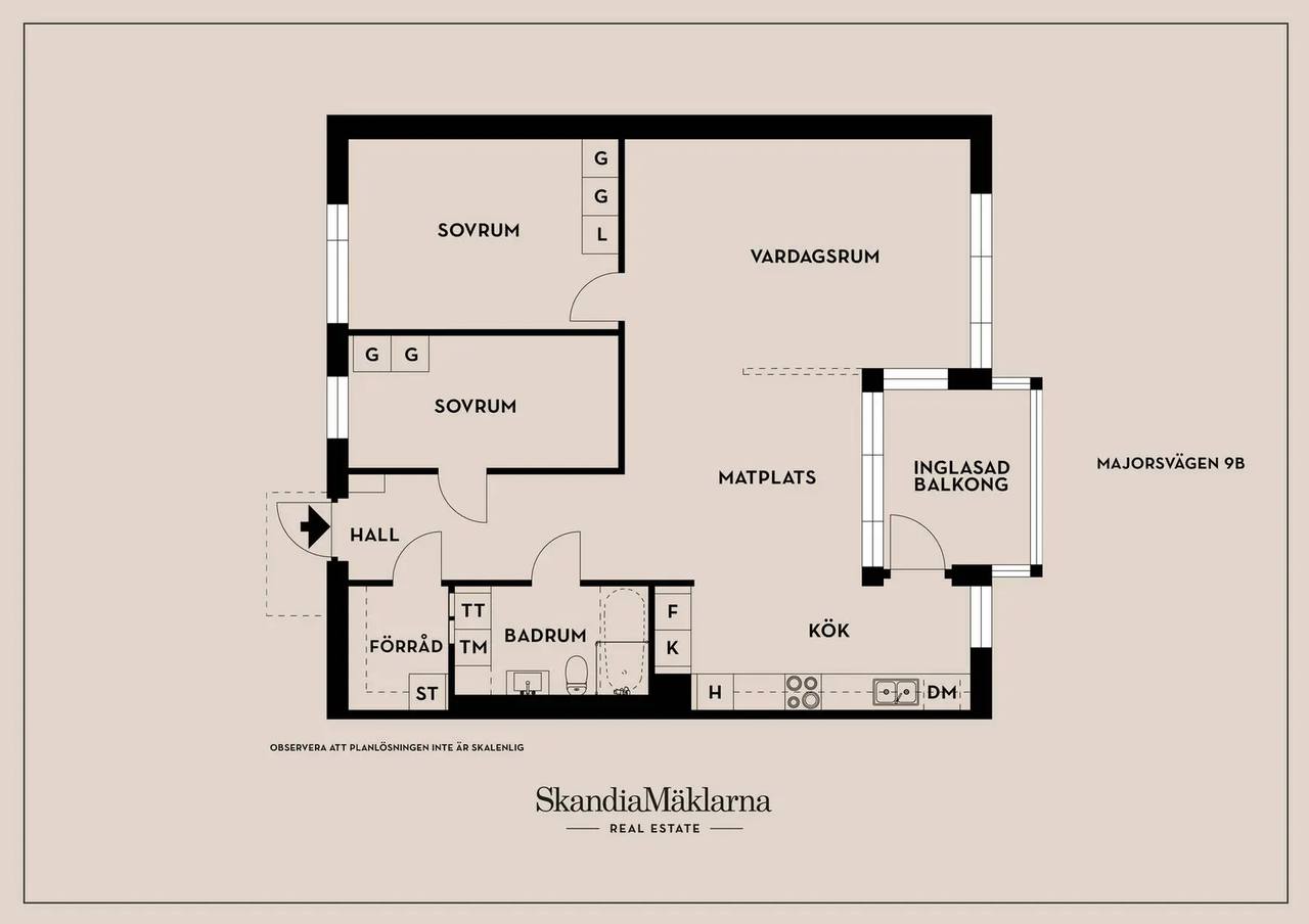Floor plan for Majorsvägen 9B
