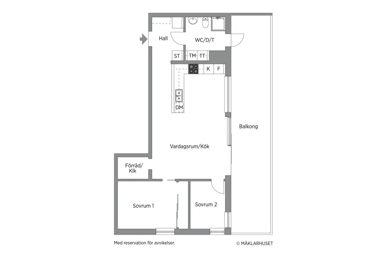 Planritning för Fregattgatan 2B
