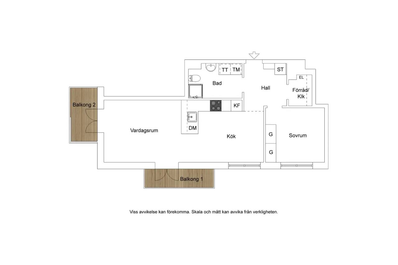 Planritning för Kratsbodavägen 44A, vån 6