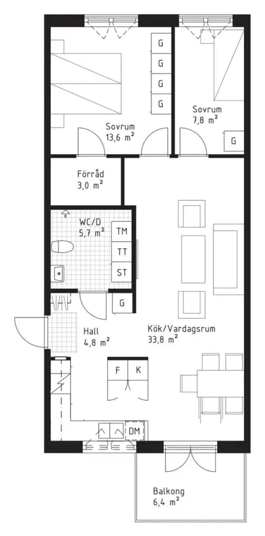 Floor plan for Väsjö Torg 5