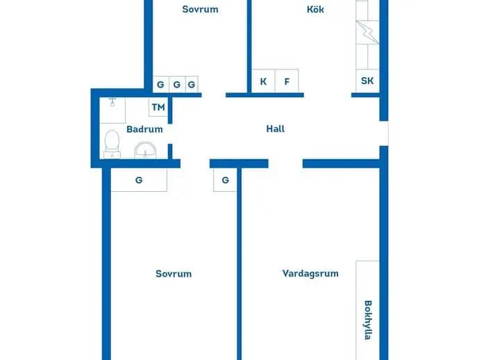 Planritning för Femte Tvärgatan 19C