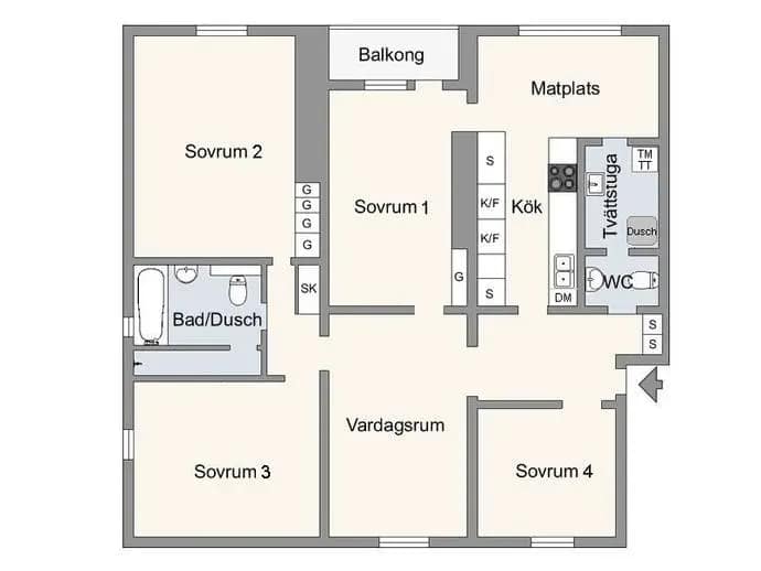 Floor plan for Falkholmsgränd 17