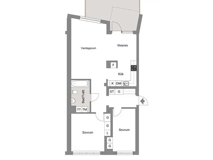 Floor plan for Högviltsgatan 7