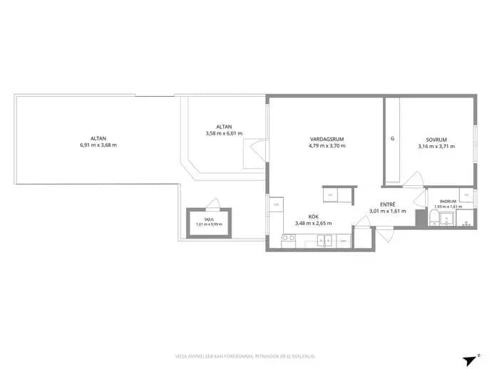 Floor plan for Antenngatan 55A