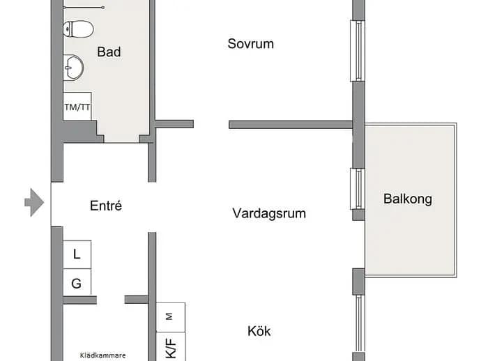 Floor plan for Multrågatan 13