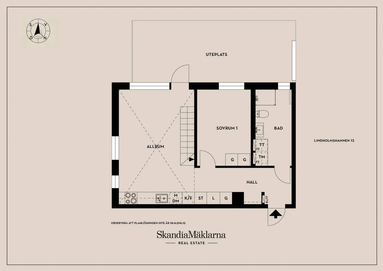 Floor plan for Lindholmshamnen 13