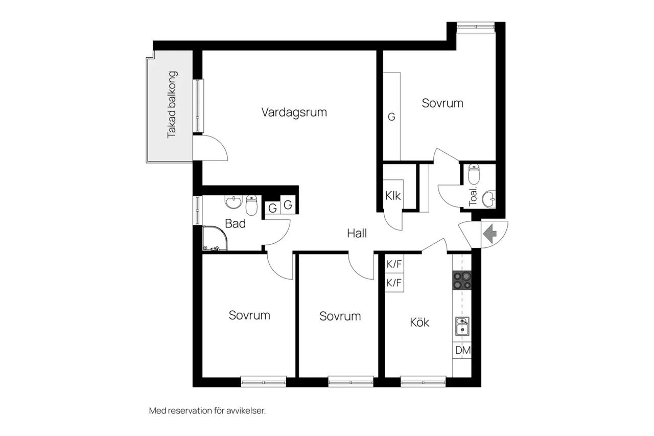 Planritning för Åkersviksgatan 14