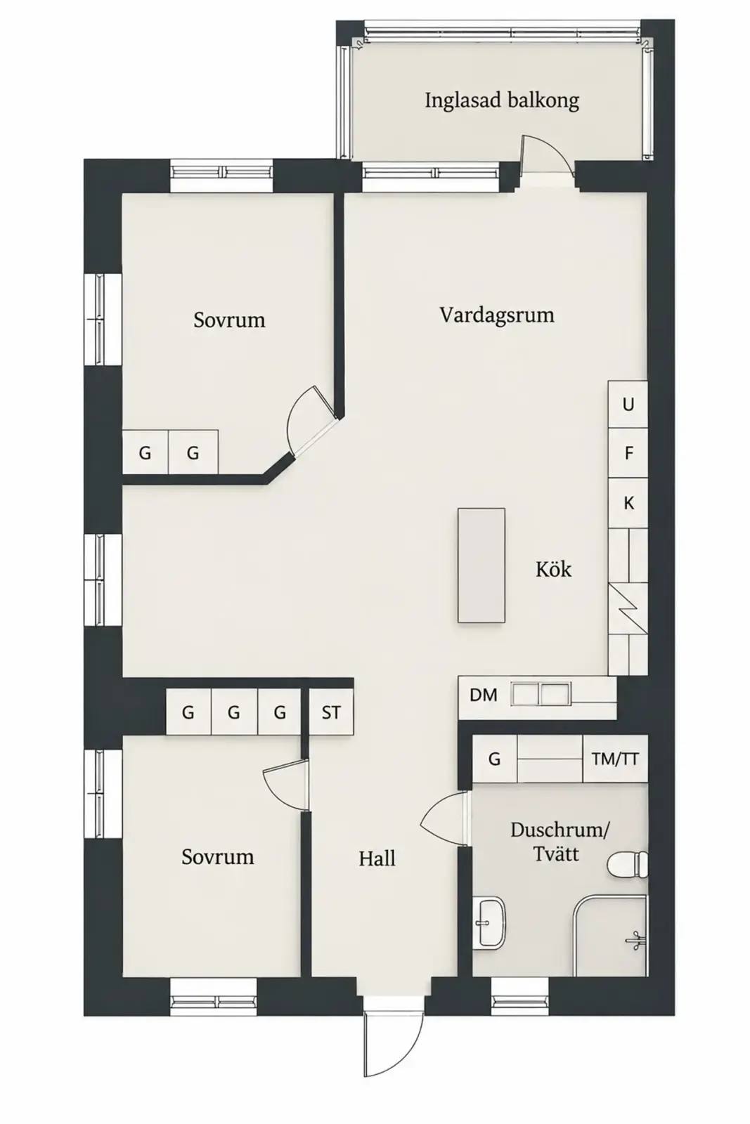Planritning för Bryggvägen 1 A