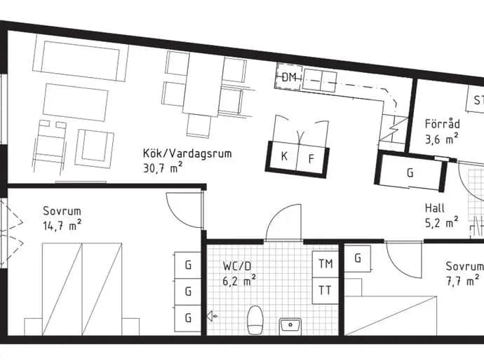 Floor plan for Backhopparvägen 9