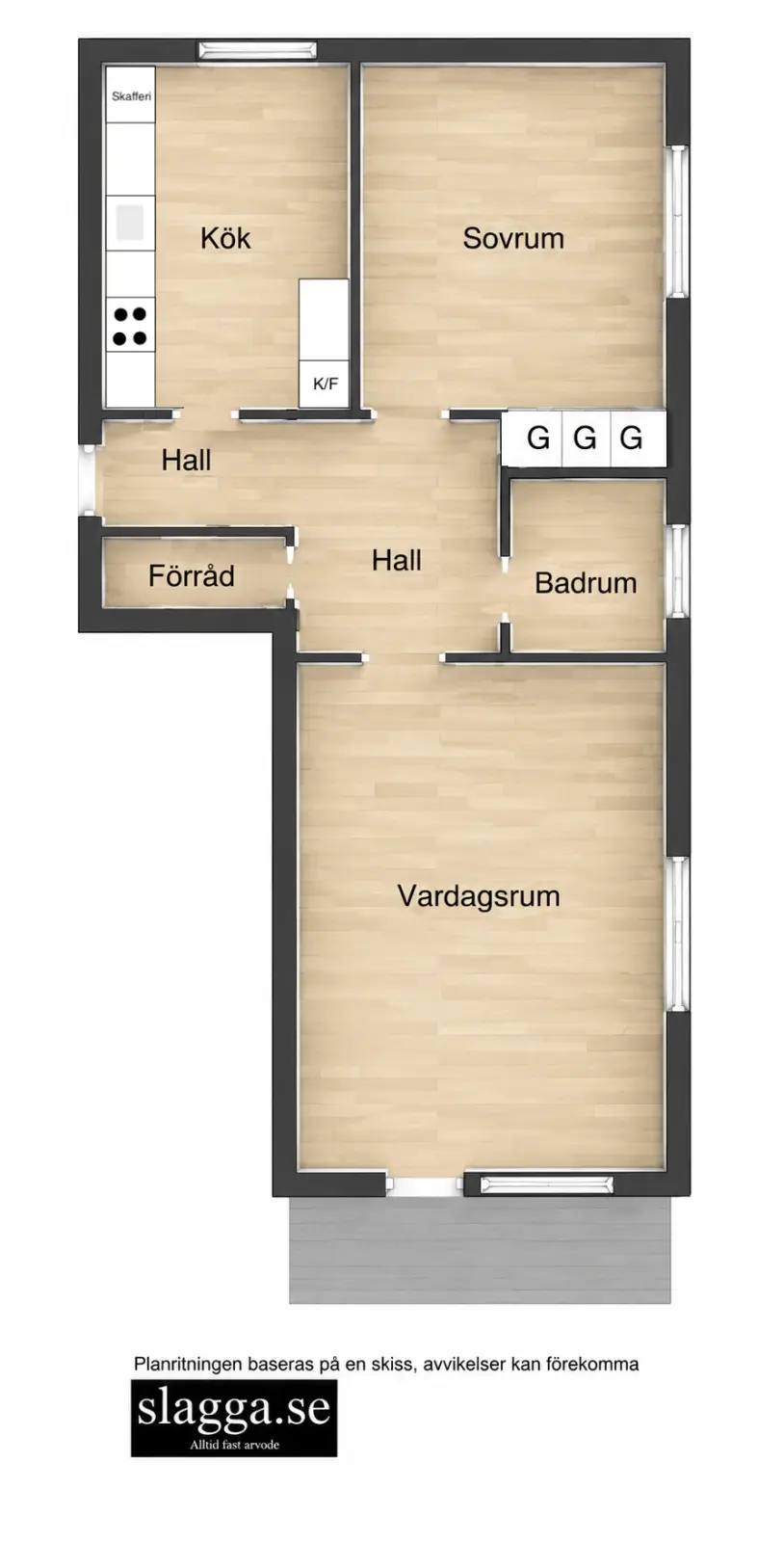 Floor plan for Surbrunnsvägen 4B