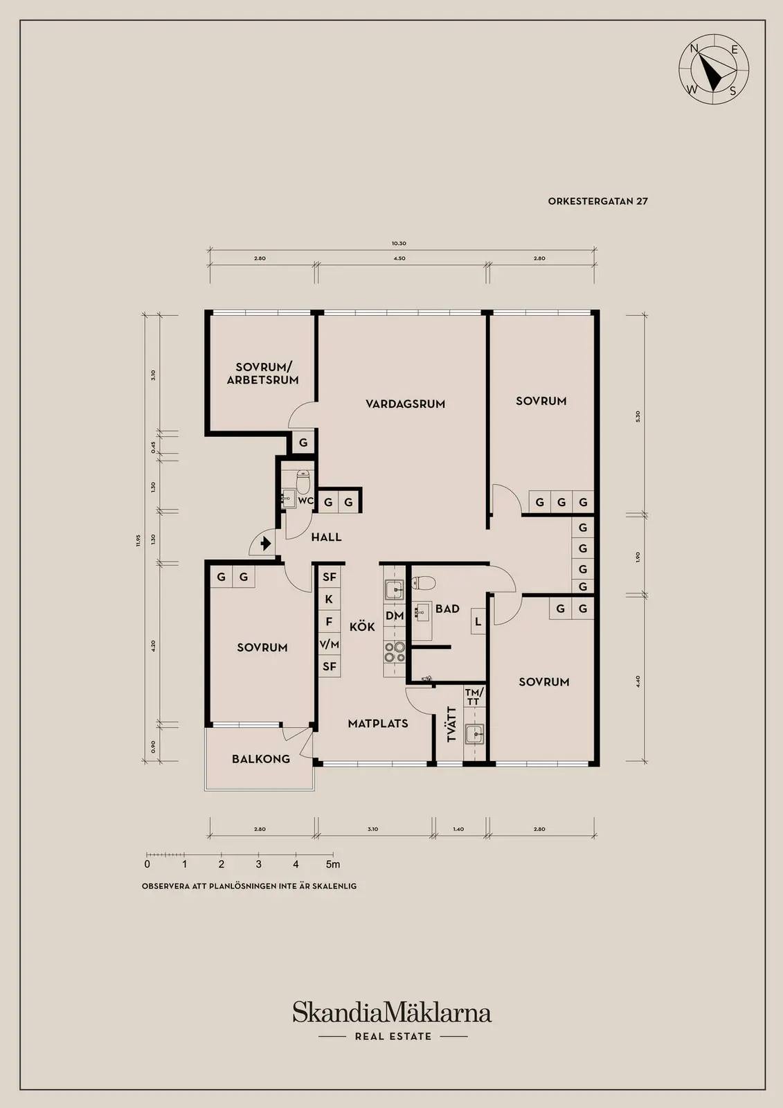 Planritning för Orkestergatan 27