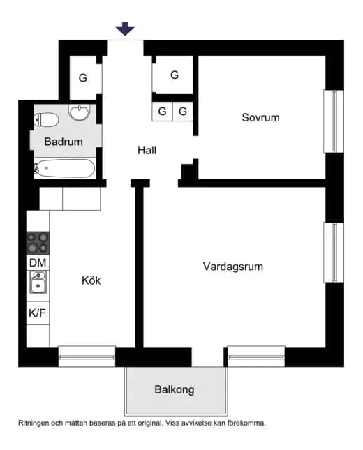 Floor plan for Simrishamnsvägen 14, 3 tr