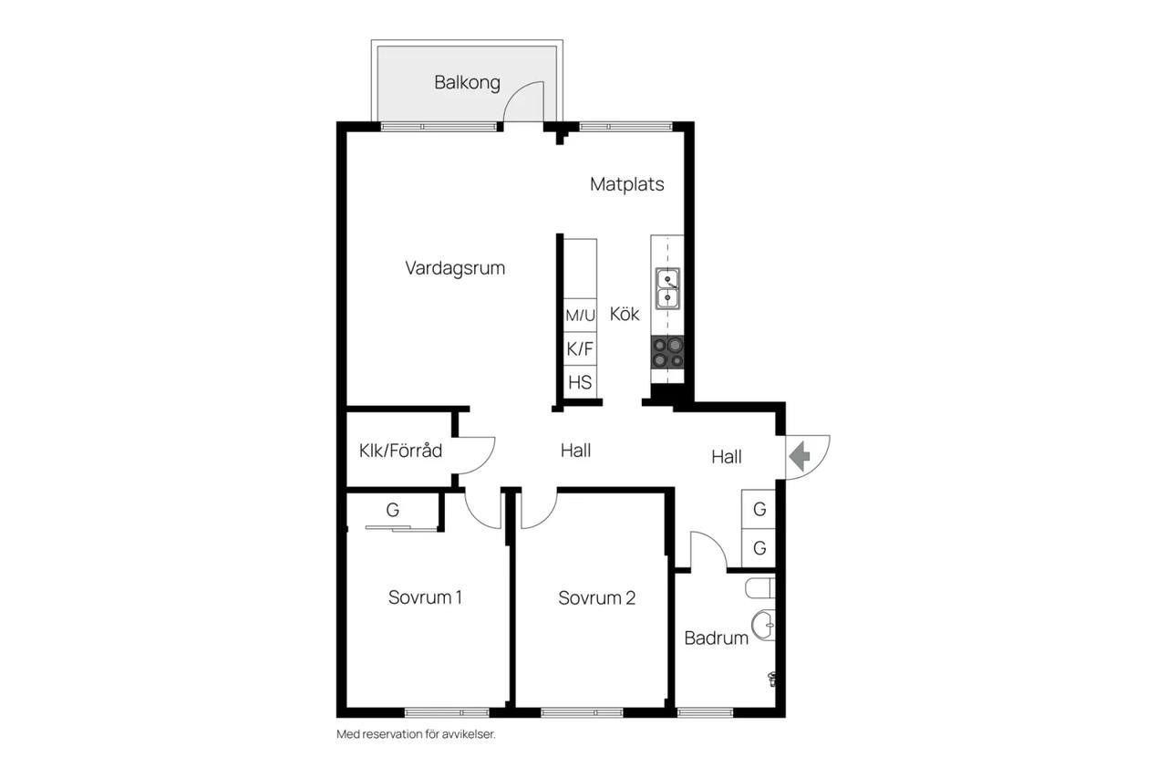 Floor plan for Vikingavägen 50B