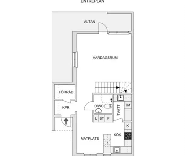 Planritning för Hultavägen 3G