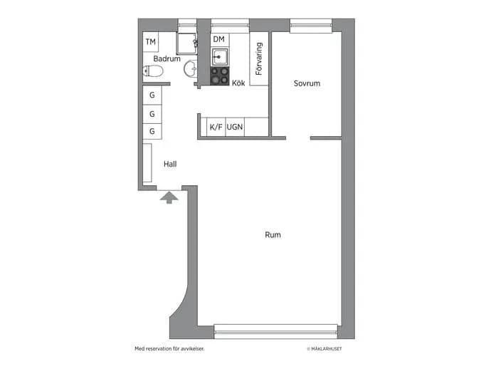 Planritning för Abrahamsbergsvägen 50
