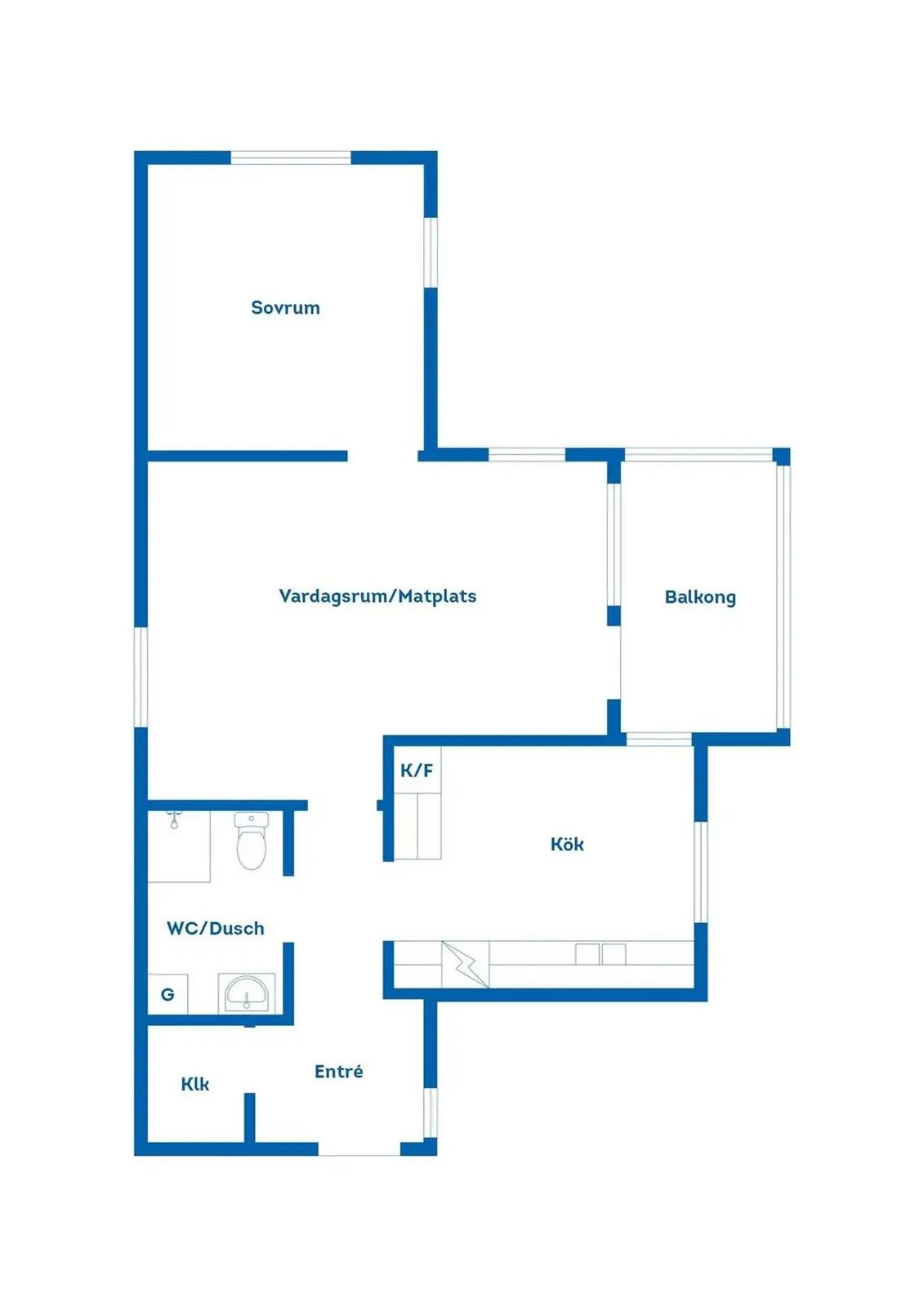 Floor plan for Folkungagatan 2