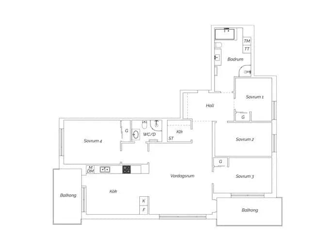 Floor plan for Fridensborgsvägen 58