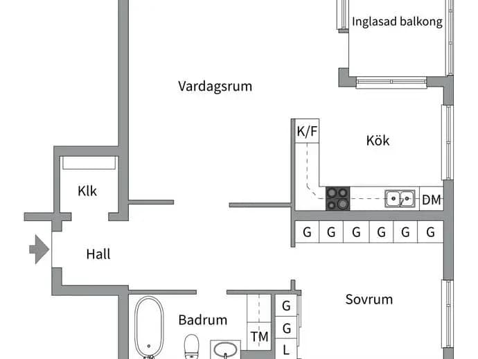 Floor plan for Johanneshöjden 2