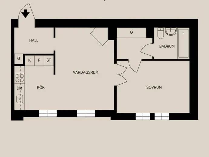 Floor plan for Kaplansgatan 24