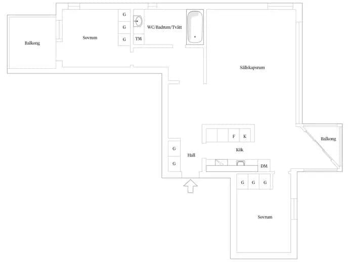Floor plan for Vimpelgatan 21