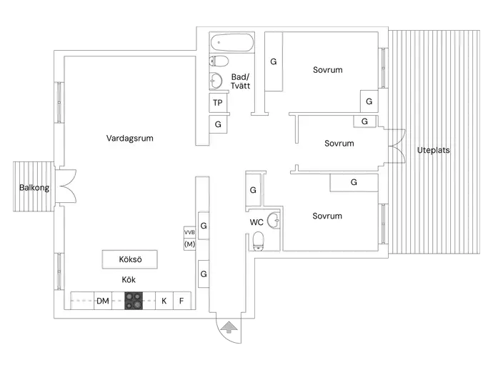 Floor plan for Ruddammsbacken 28, 2 tr