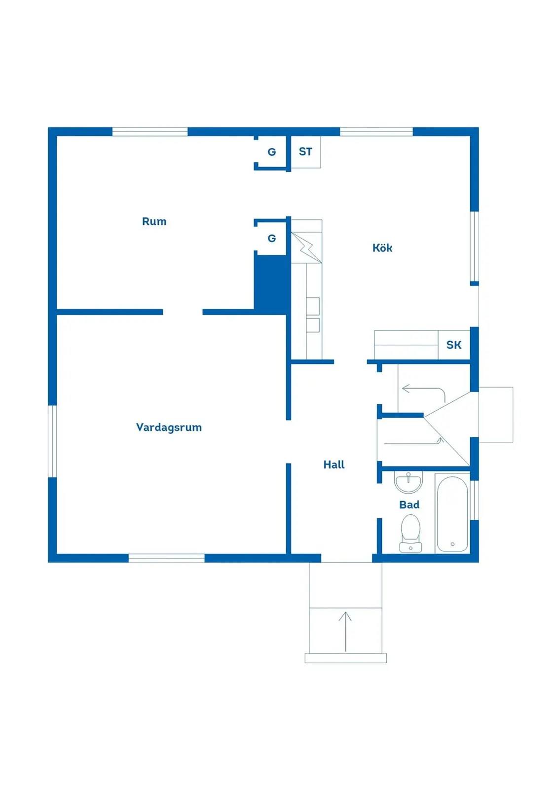 Planritning för Nybovägen 7