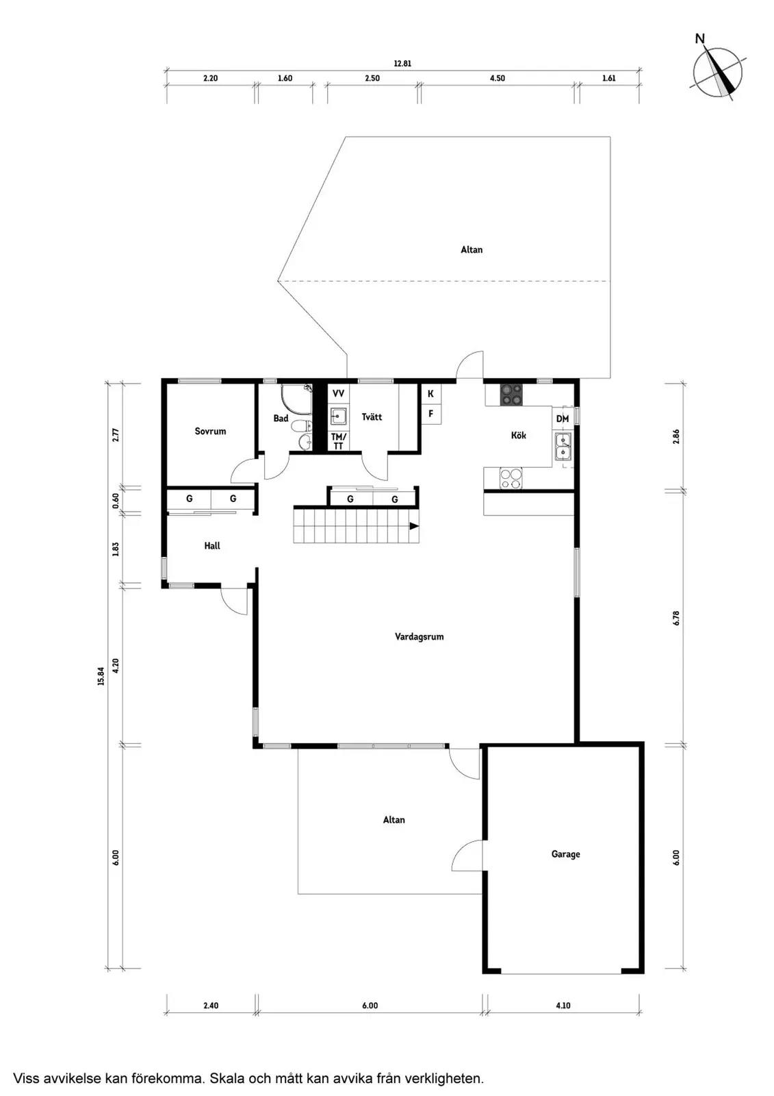 Floor plan for Sjuhäradsgatan 7