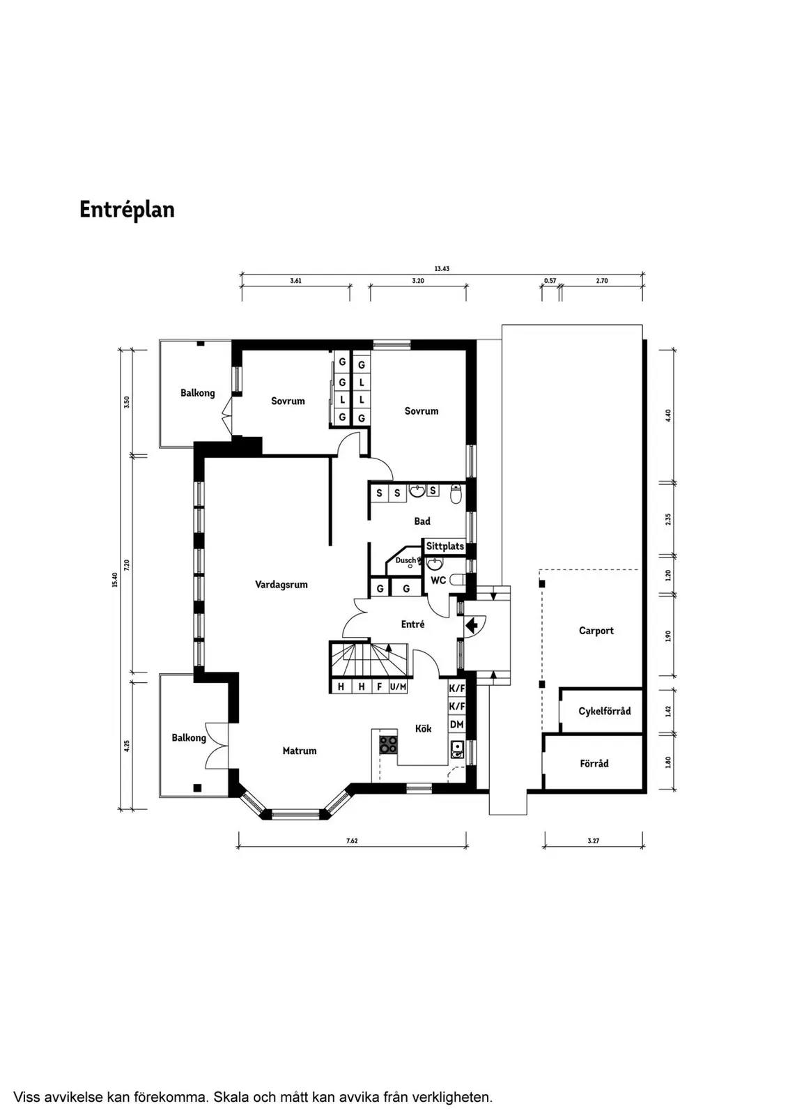 Floor plan for Hakvingegatan 12
