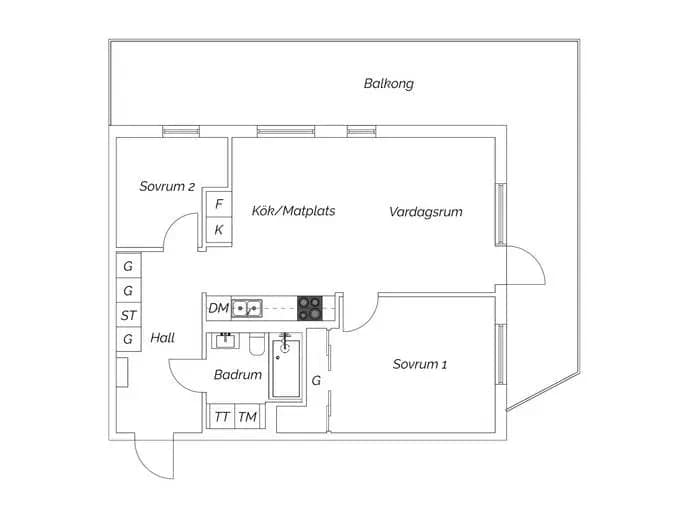 Floor plan for Lobeliavägen 3, 2 tr