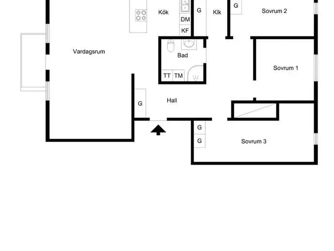 Floor plan for Skolgatan 25A