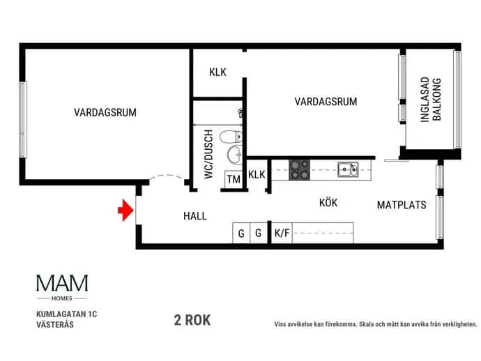 Floor plan for Kumlagatan 1C