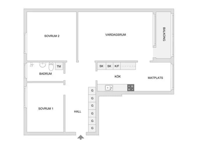 Floor plan for Minutgränd 13
