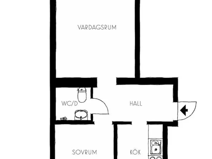 Planritning för Hägerstensvägen 223, 1201