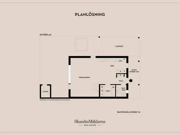 Planritning för Bastenshällsvägen 14