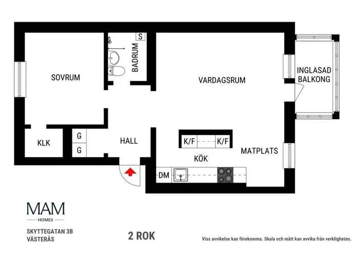Planritning för Skyttegatan 3B