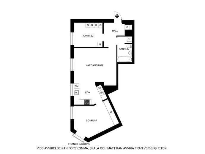 Floor plan for Malmgårdsvägen 32A,  2tr