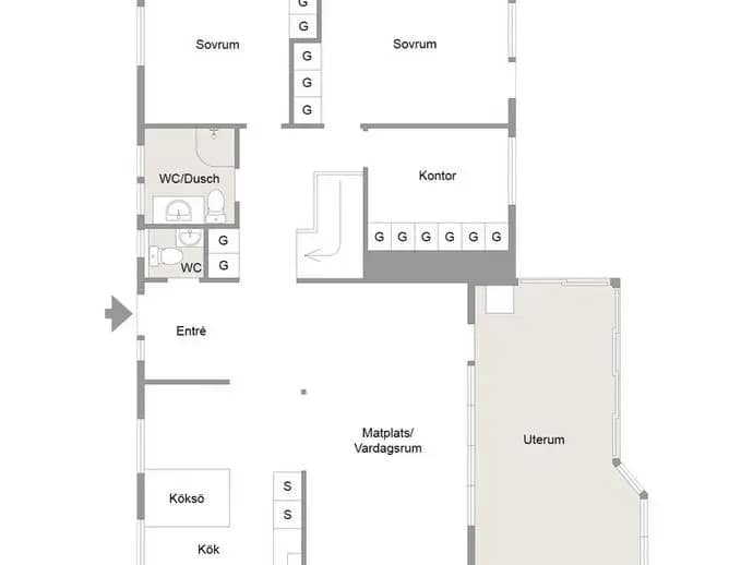 Floor plan for Fagerängsvägen 4