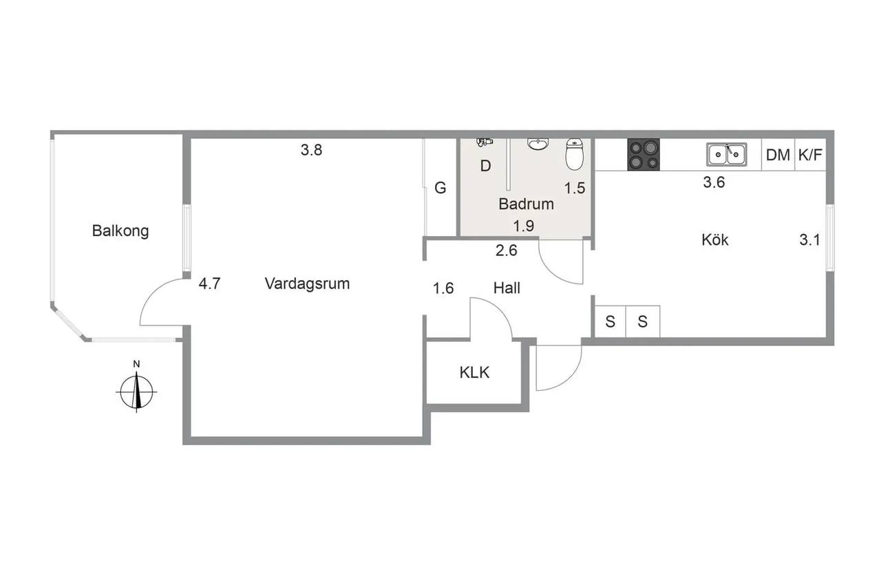 Floor plan for Skrällebergsvägen 14B