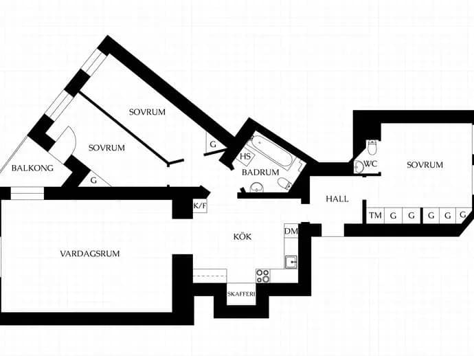 Planritning för Ringvägen 110B