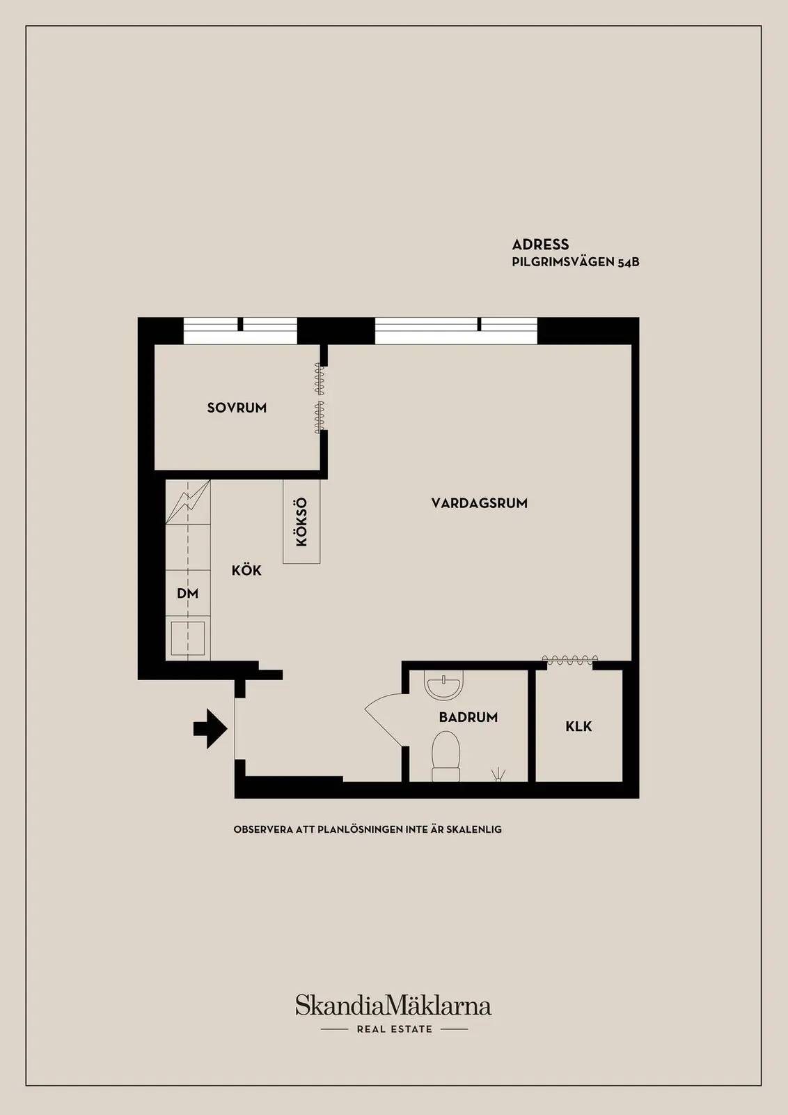 Floor plan for Pilgrimsvägen 54B